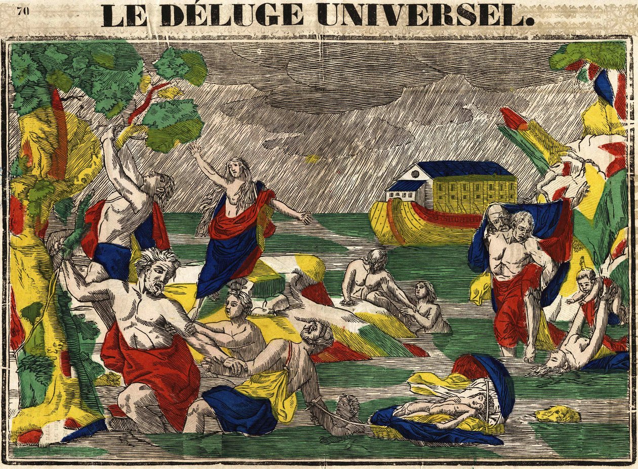 The universal flood, epinal image XIX century av French School