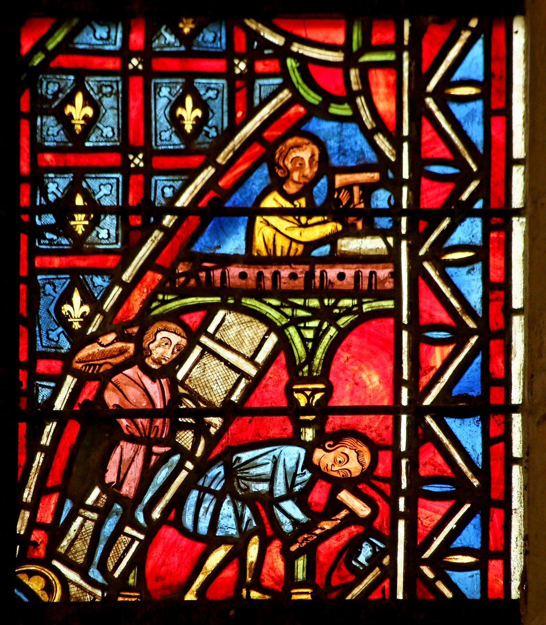 Theophilus bygger en kirke av French School