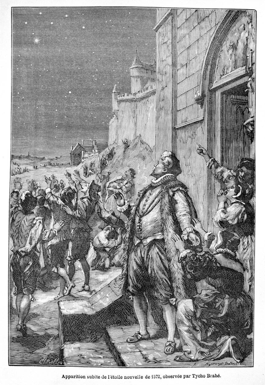 Tycho Brahe ser en ny stjerne (gravering) av French School