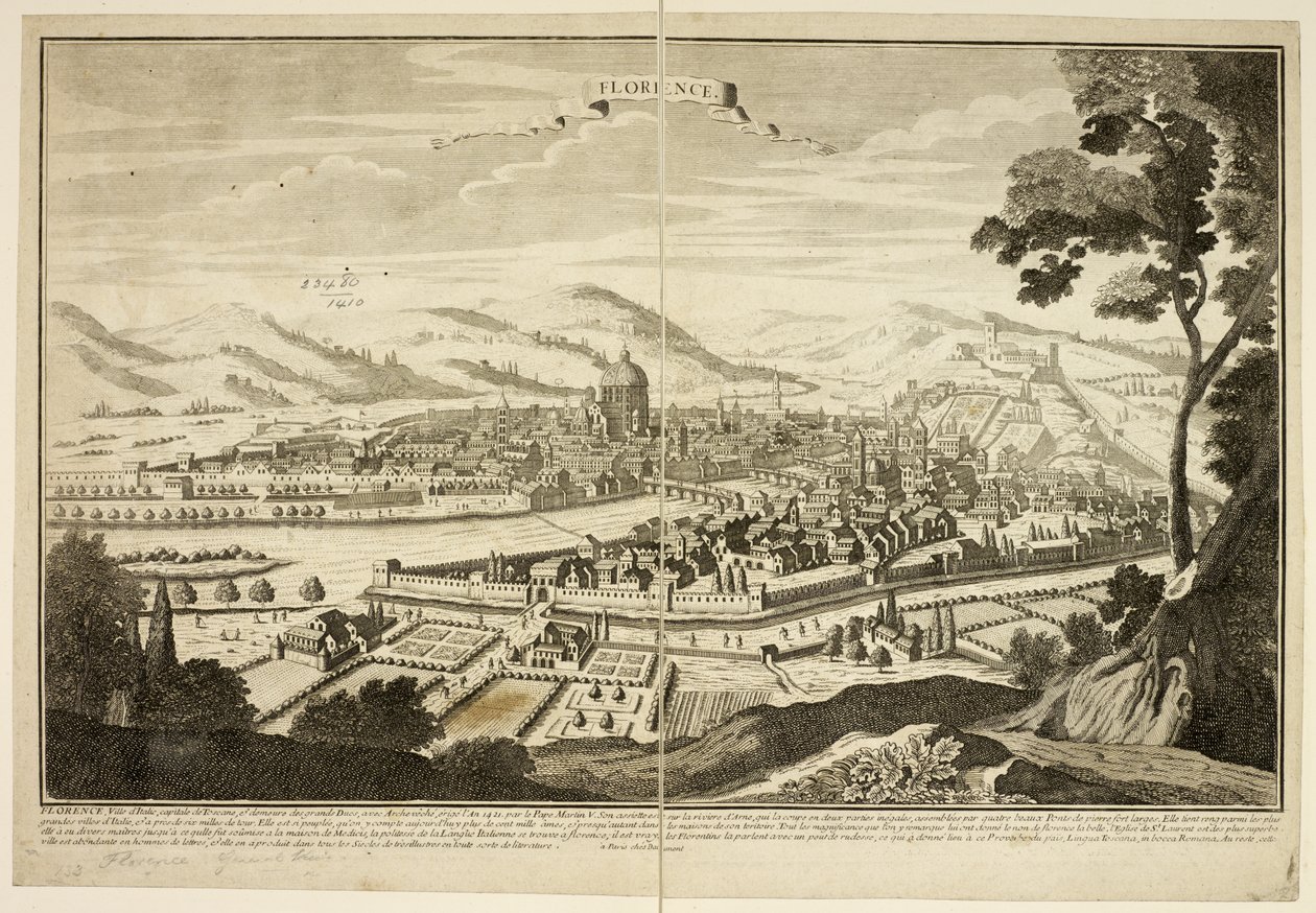 Utsikt over Firenze av French School