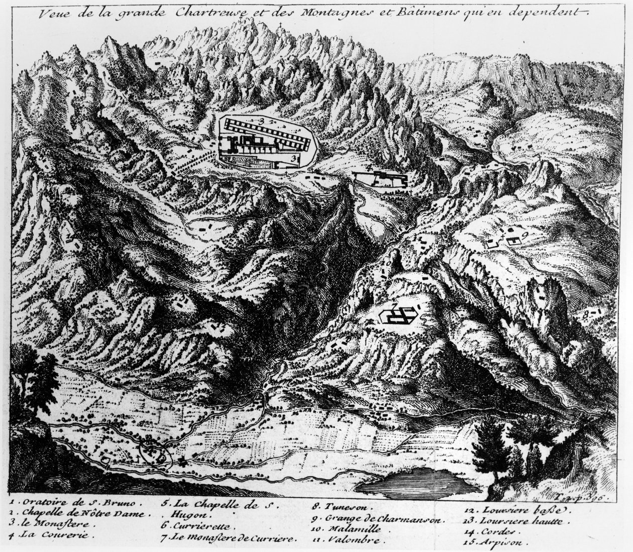 Utsikt over La Grande Chartreuse av French School