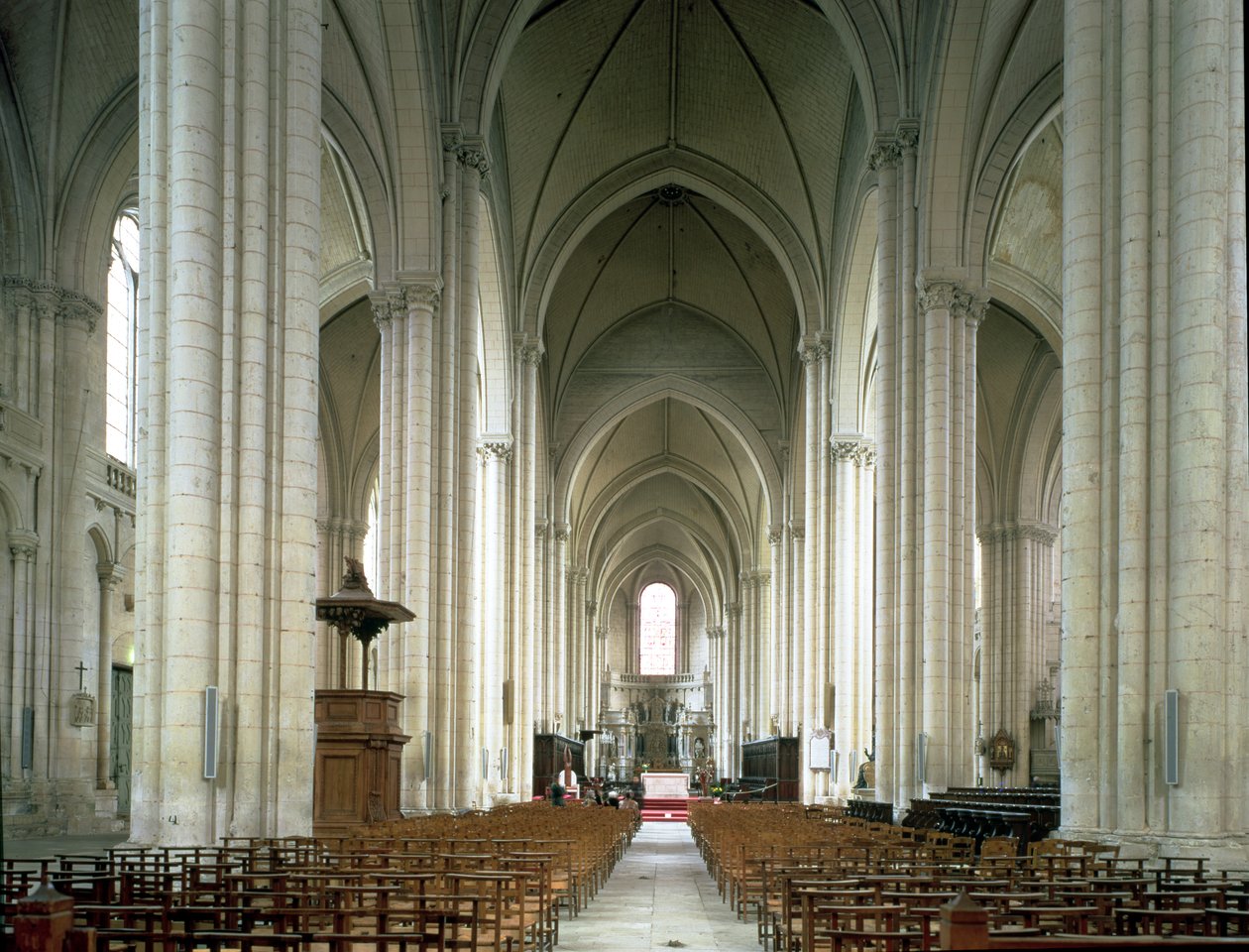 Utsikt over skipet, ca.1162-80 av French School