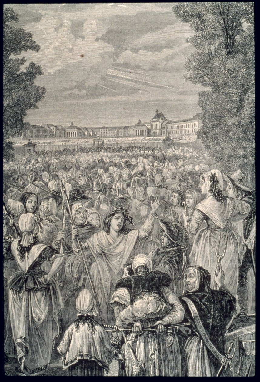 Kvinner marsjerte i Versailles, 56. oktober 1789 av French School