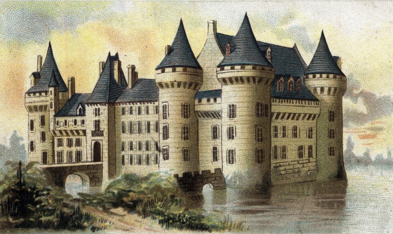 view of the castle of Sully (Loiret). av French School