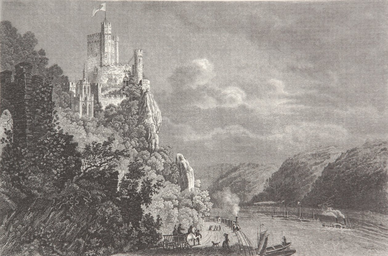 Burg Rheinstein av Pierre Joseph Redouté