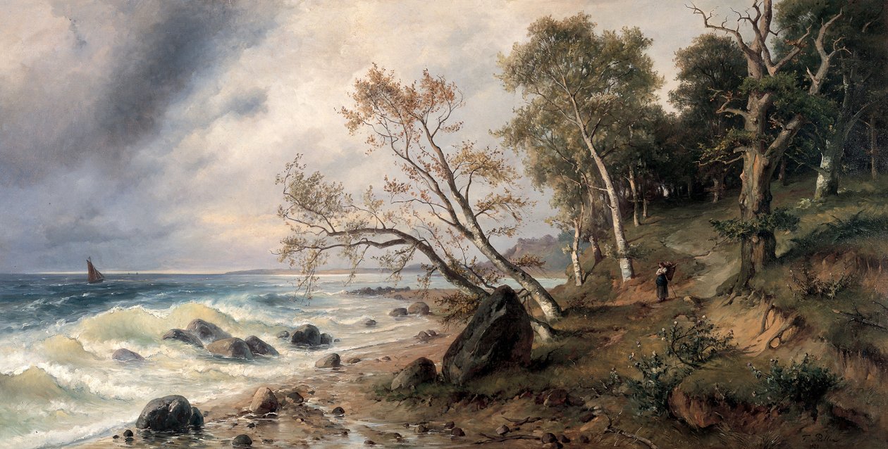 Østersjøkysten på øya Vilm av Friedrich Preller the Younger