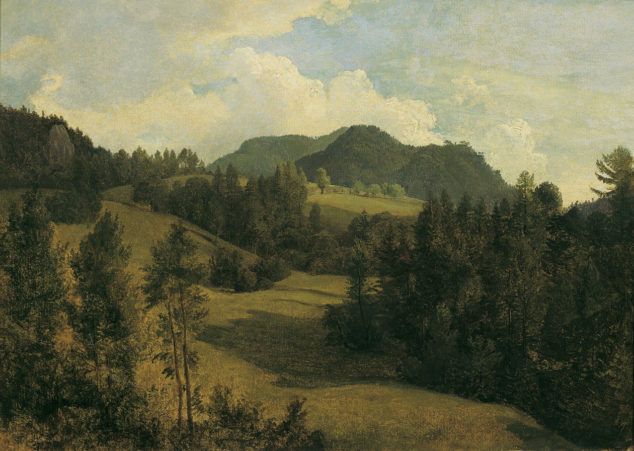 Landskap nær Miesenbach av Friedrich August Mathias Gauermann