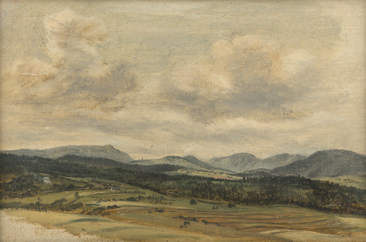 Prealps panorama av Friedrich August Mathias Gauermann
