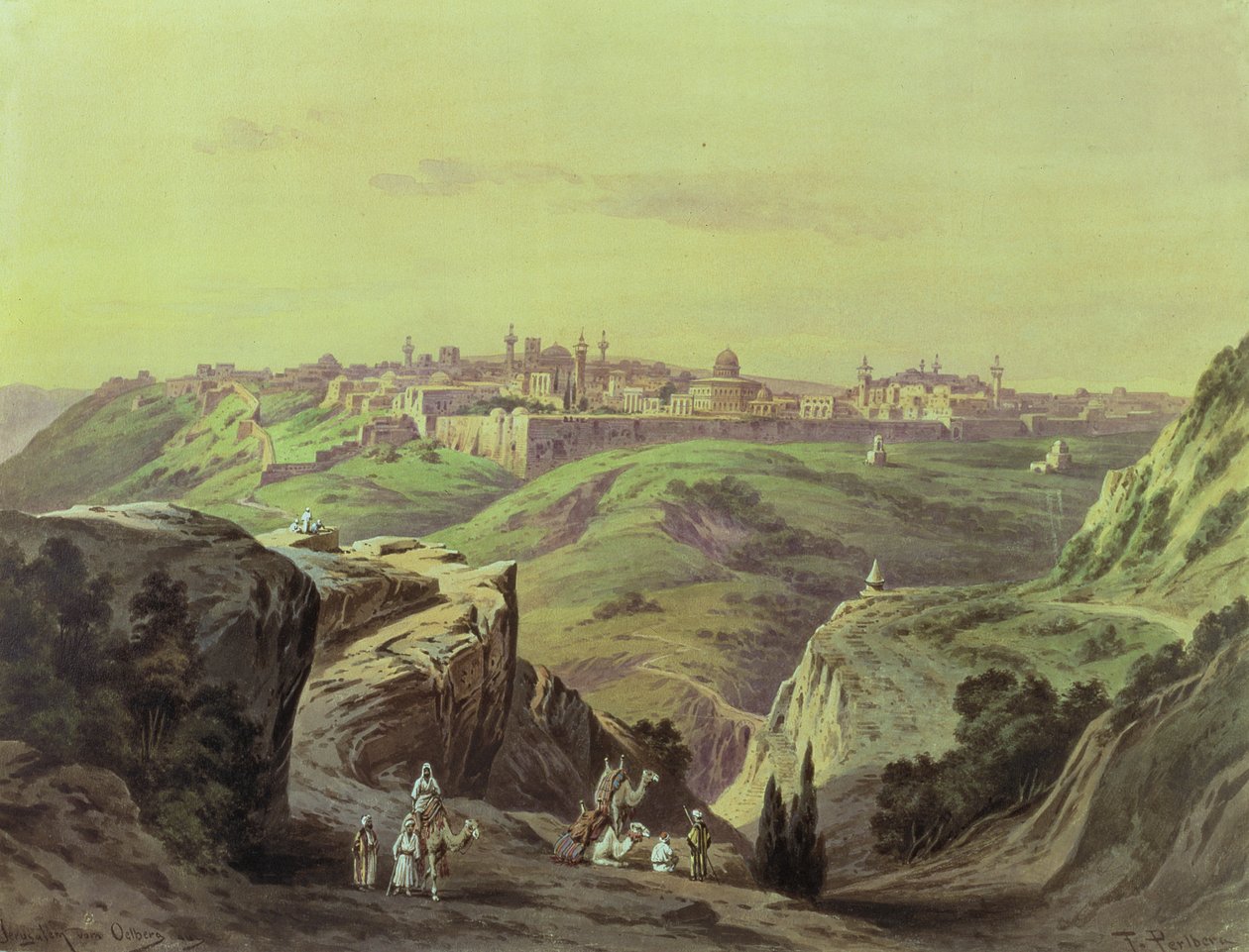 Utsikt over Jerusalem av Friedrich Perlberg