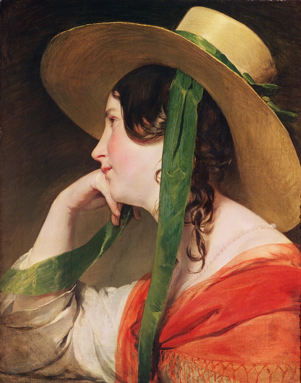 Jente i en gul stråhatt, av Friedrich von Amerling