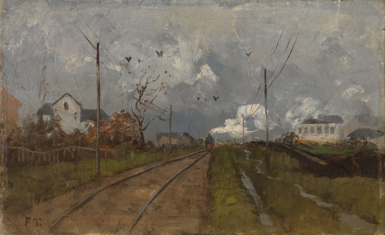 Toget kommer av Fritz Thaulow