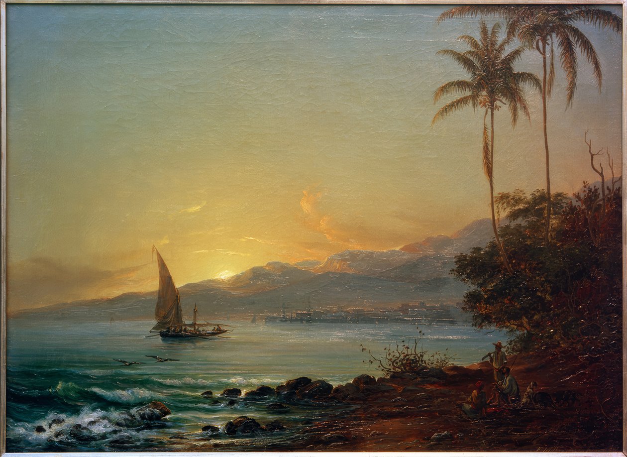 La Guaira i kveldslyset av Fritz Melbye