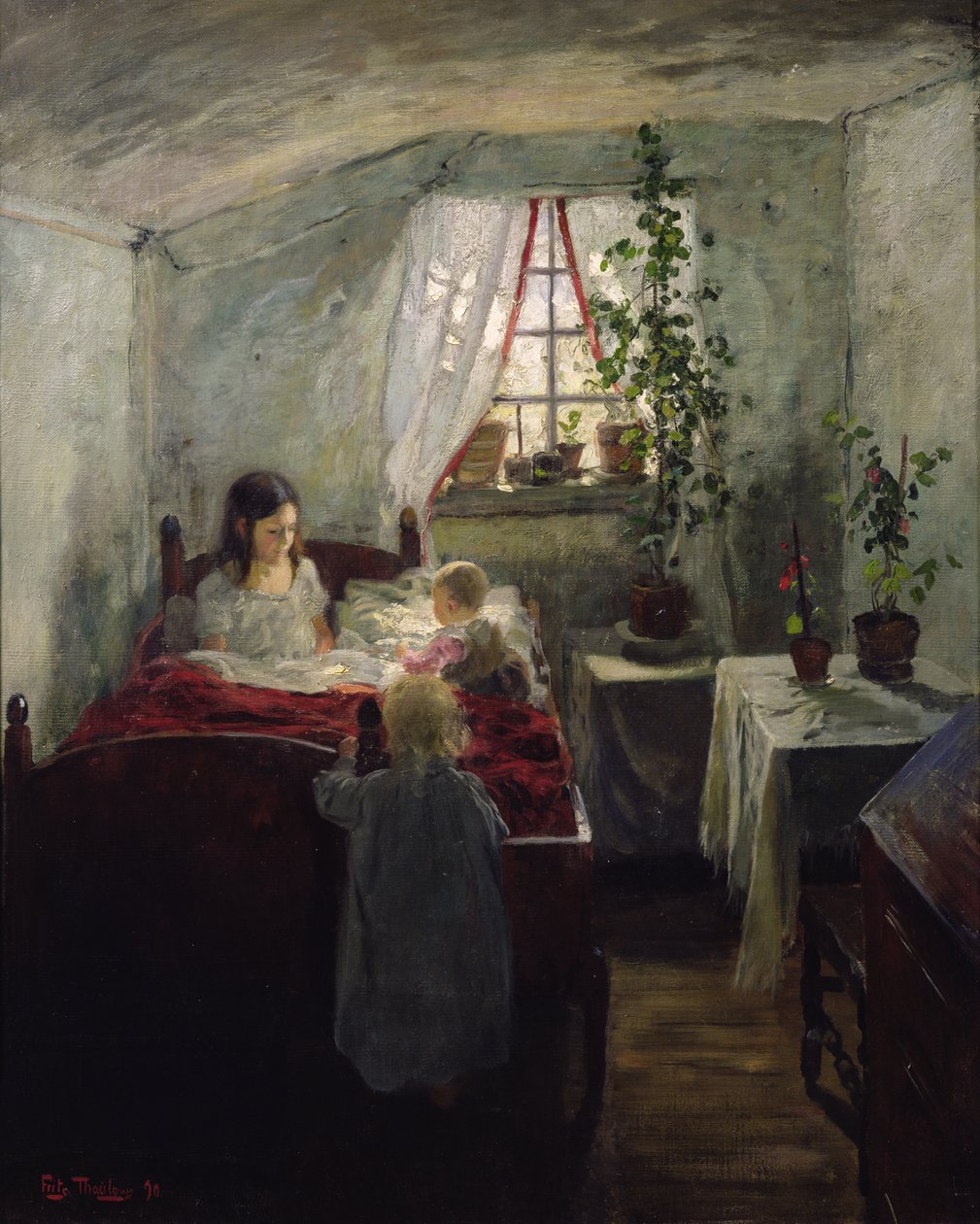 Interiør med barn av Fritz Thaulow