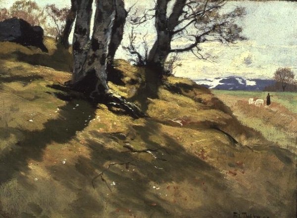 Landskap på Stord, Norge av Fritz Thaulow