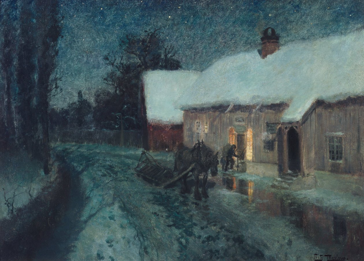 Natt, ca. 1900 av Fritz Thaulow