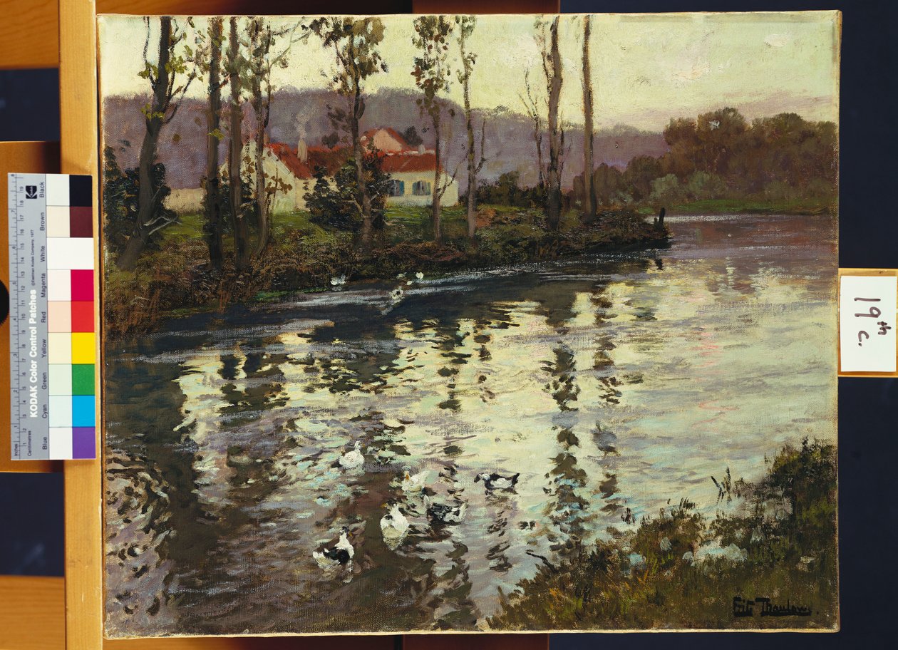 Elvelandskap med ender av Frits Thaulow