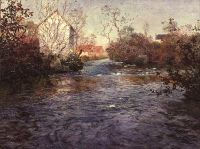 Den blå elven i Amiens av Fritz Thaulow