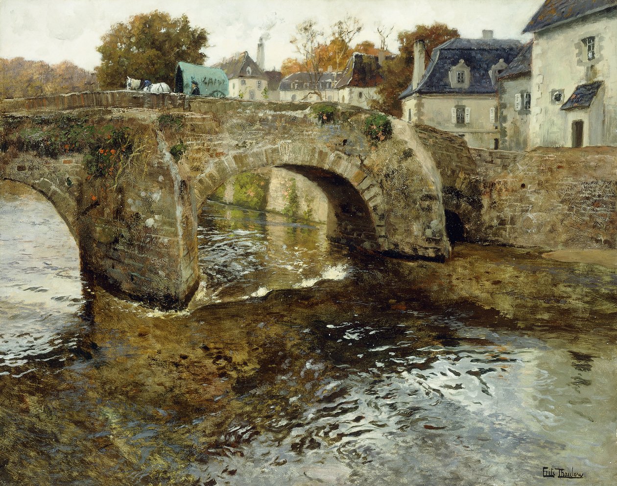 Den gamle steinbroen, av Frits Thaulow