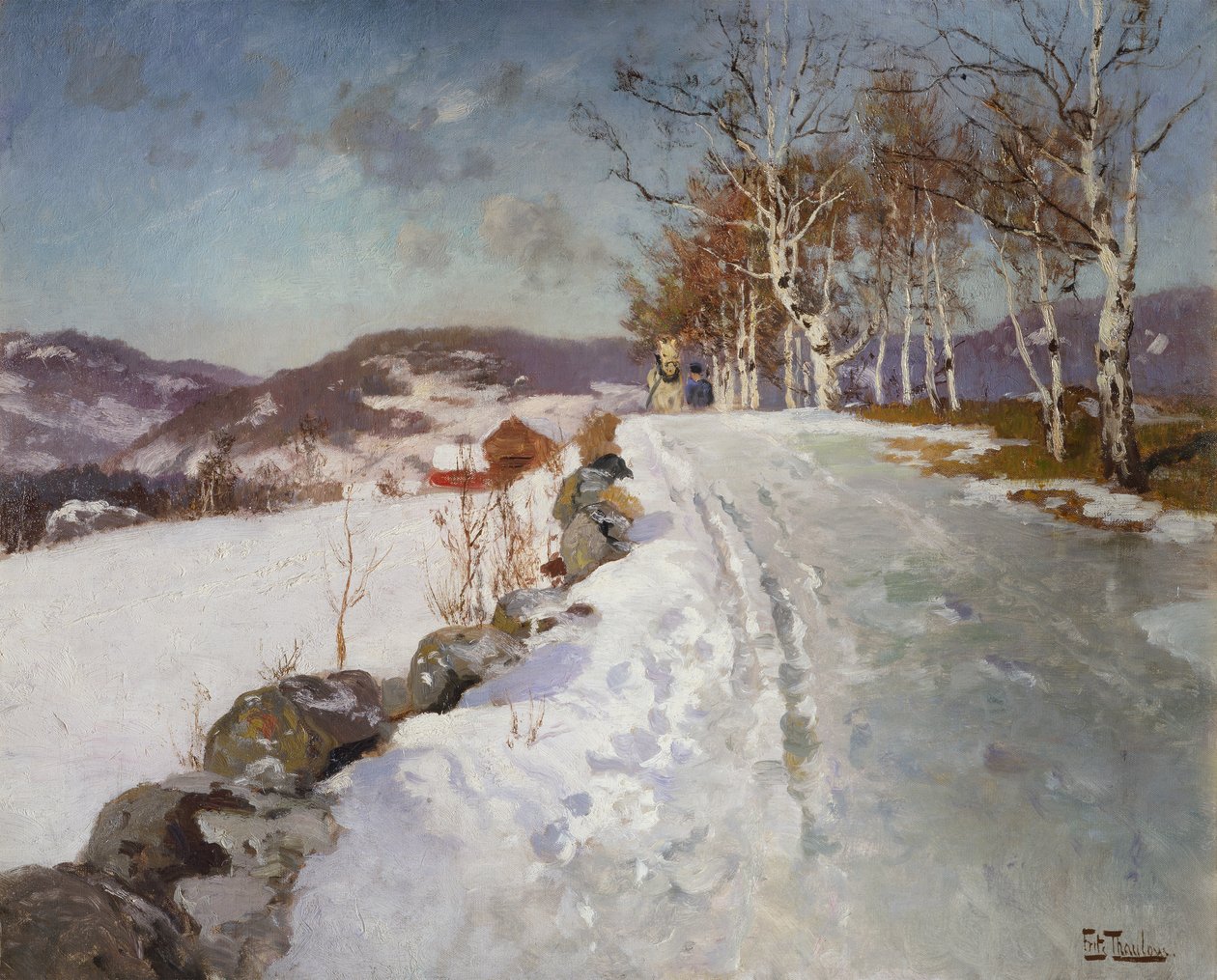 Vinterlandskap på Lillehammer av Fritz Thaulow