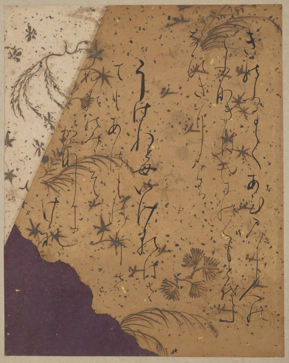 Side f Rom Te Ishiyama-Gire av Snøpiercing av fartøyet av Fujiwara no Sadanobu attr. to Fujiwara no Sadanobu attr. to