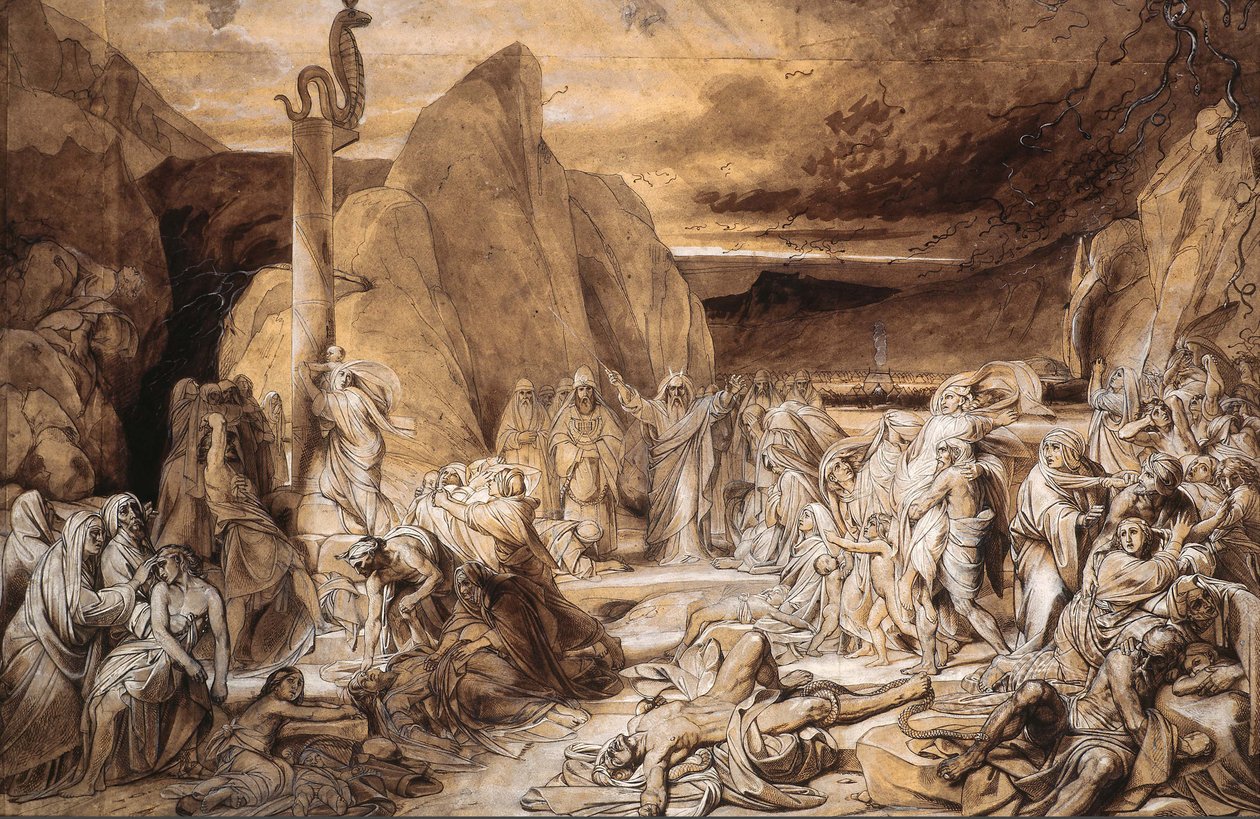 The Brazen Serpent Study, 1839. av Fyodor Antonovich Bruni