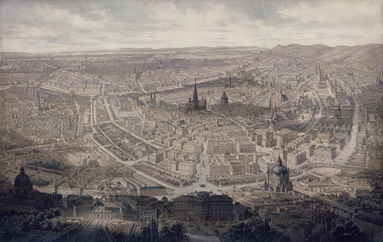 Utsikt over Wien, ca. 1860 av G. Veitto