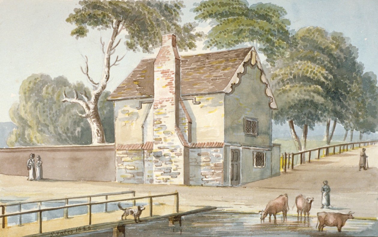Et almuehus i Carshalton, Surrey, 1826 av G Yates