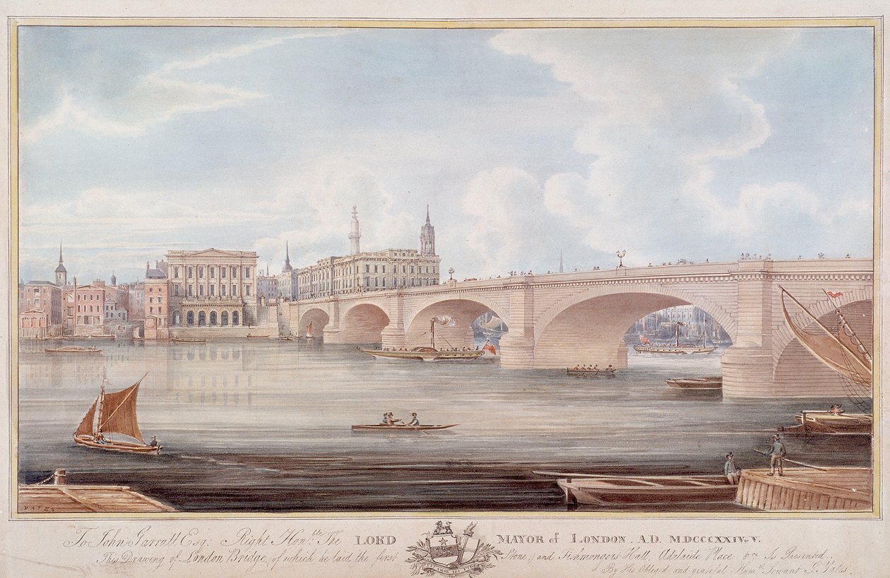London Bridge new, London, c1835 av G Yates