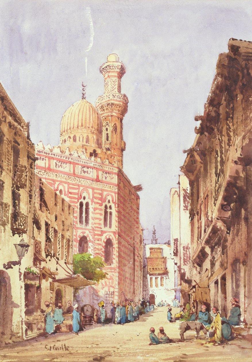 En gatescene i Kairo av Gabriel Carelli