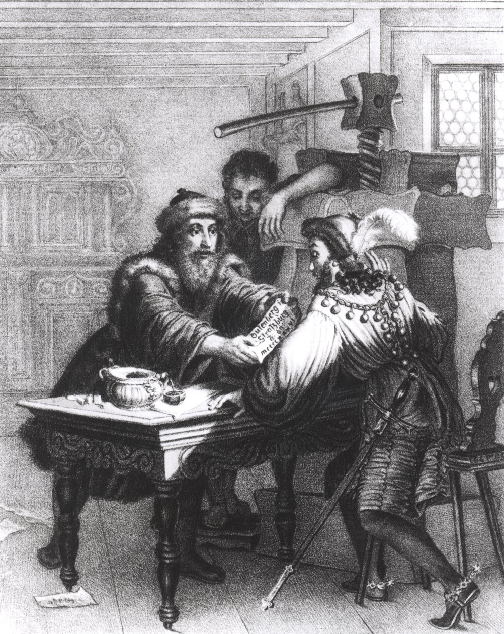 The Invention of Printing, 1827 av Gabriel Christophe Guerin