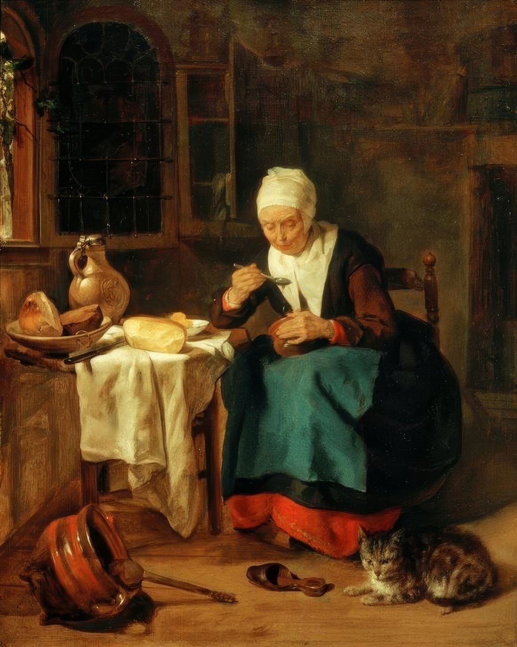 Kvinne som spiser grøt av Gabriel Metsu