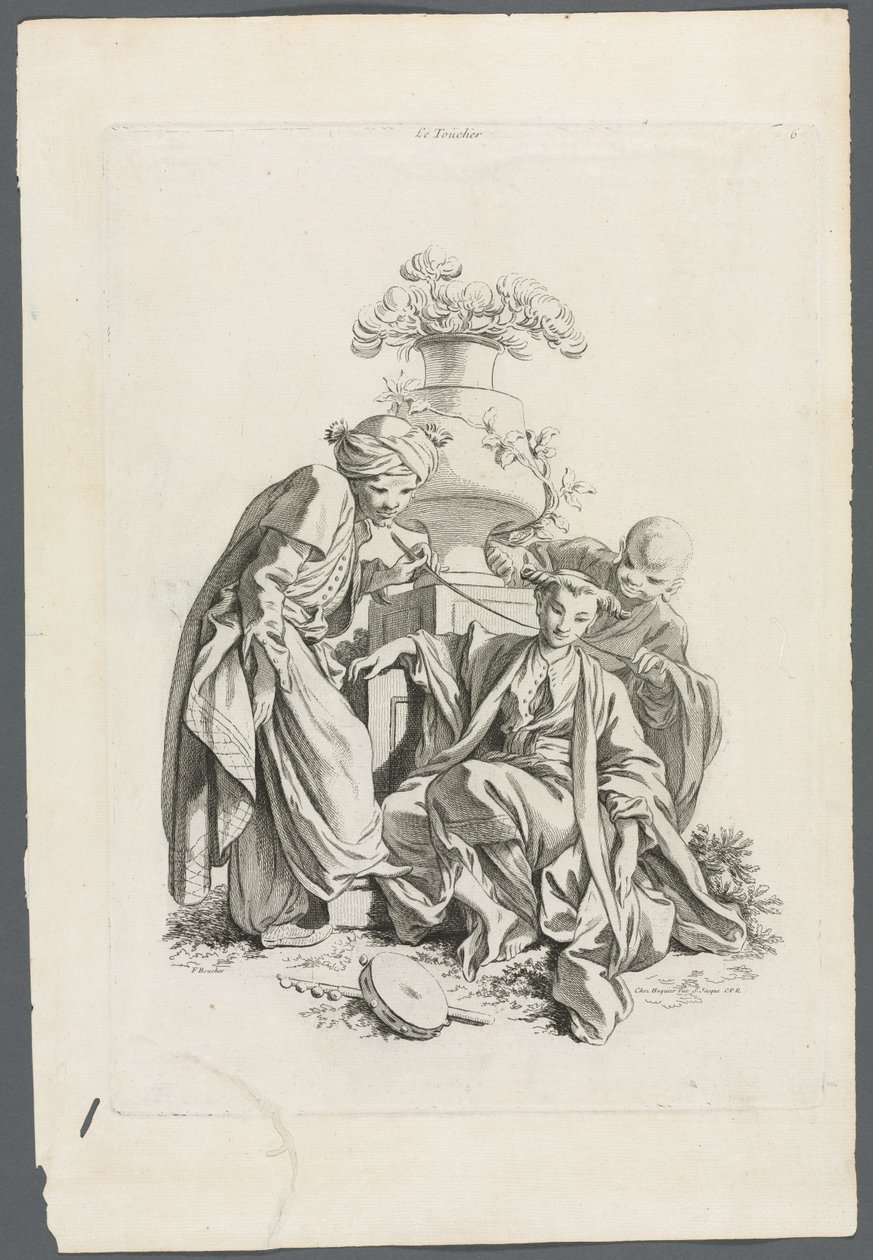 The Senses: Touch after Boucher, 1700-tallet. av Gabriel Huquier