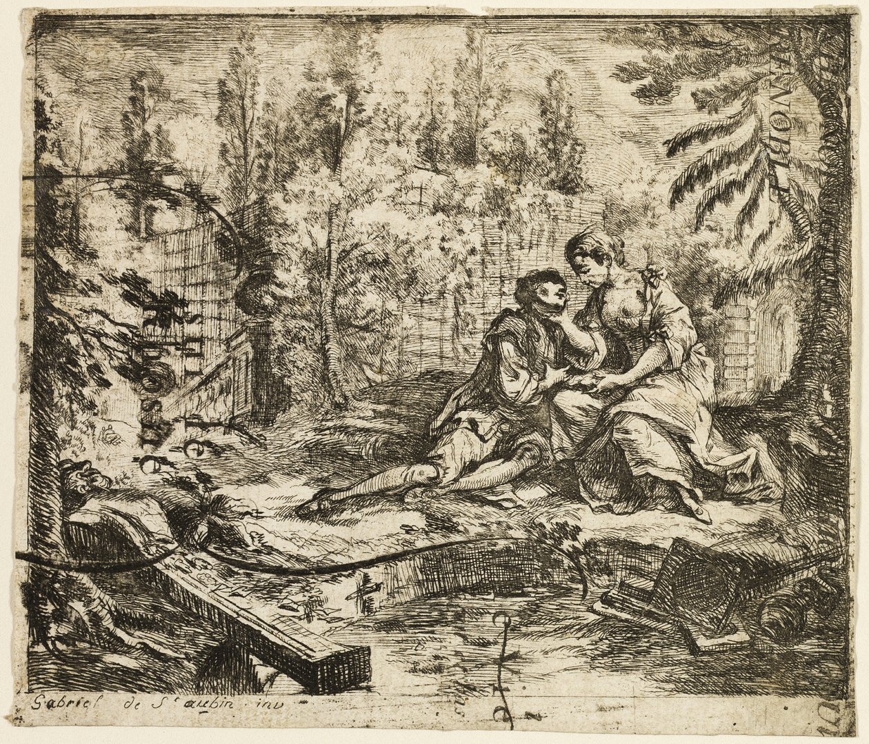 Galant samtale av Gabriel Jacques de Saint Aubin