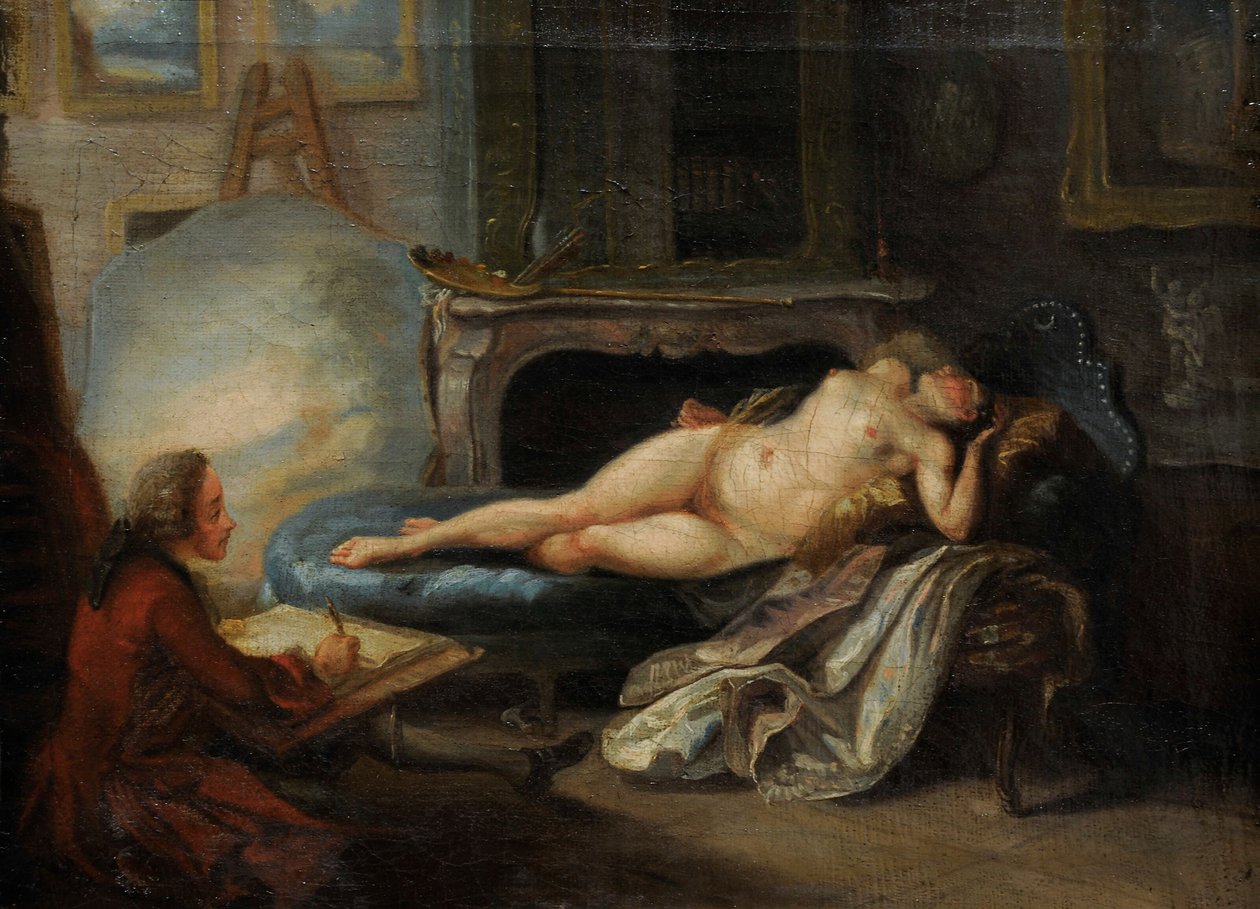 Det private akademi, 1755. av Gabriel Jacques de Saint Aubin