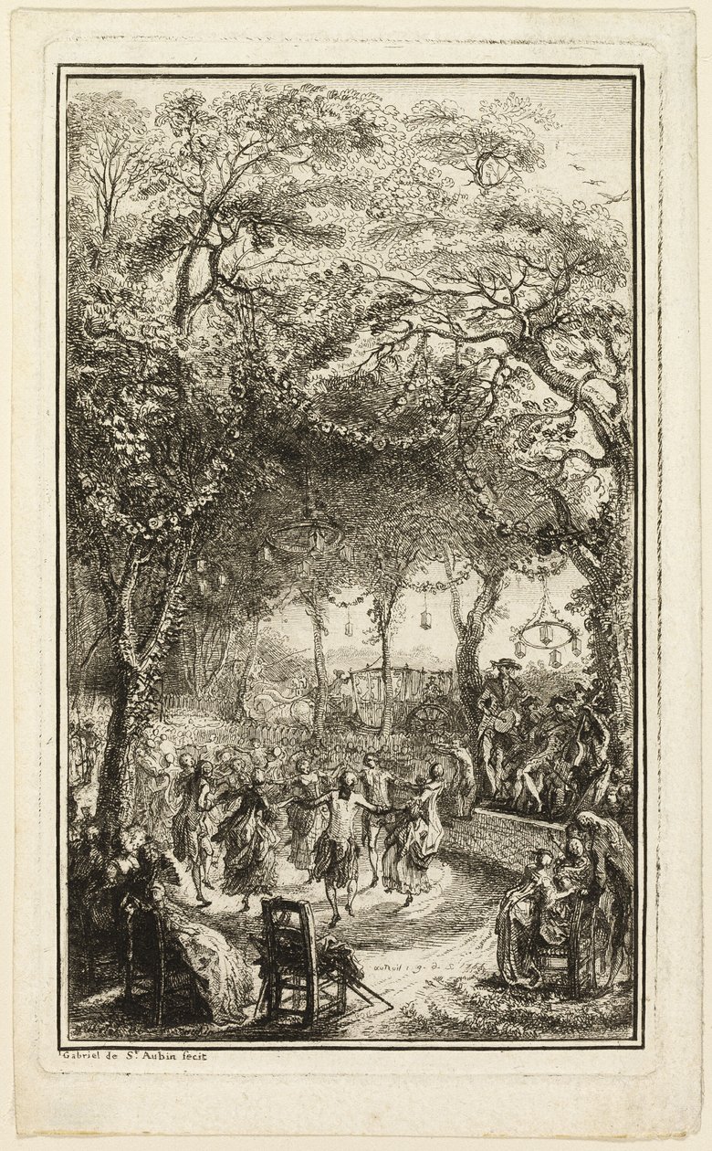 Dansen på Auteuil av Gabriel Jacques de Saint Aubin