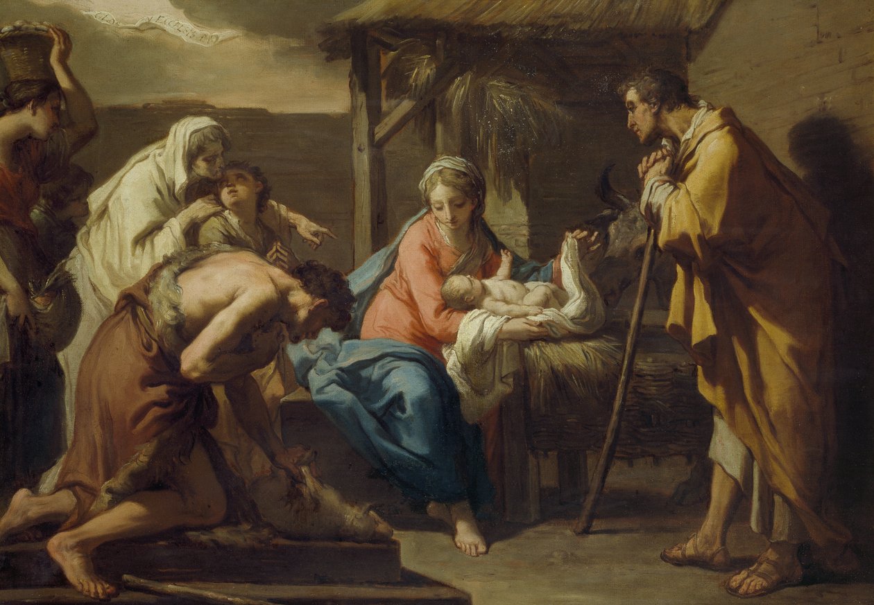 Hyrdenes tilbedelse, etter 1798 av Gaetano Gandolfi