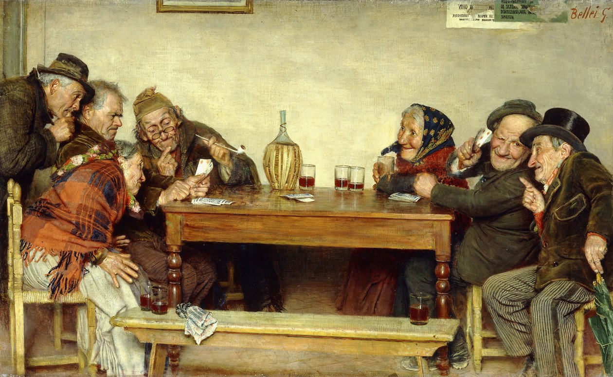 Kortspillet, av Gaetano Bellei