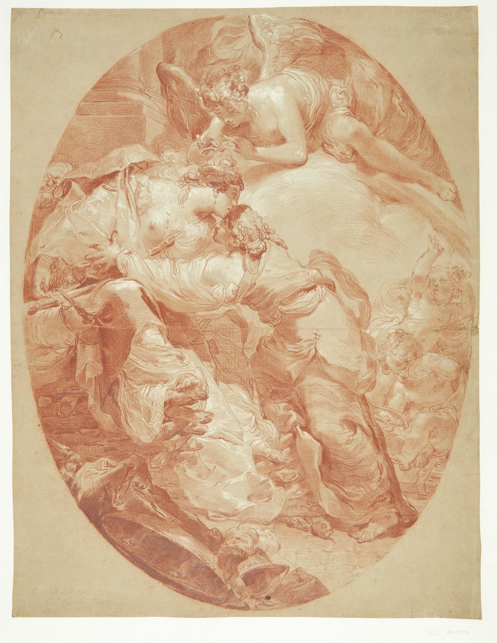 Death of Dido - Oval komposisjon av Gaetano Gandolfi