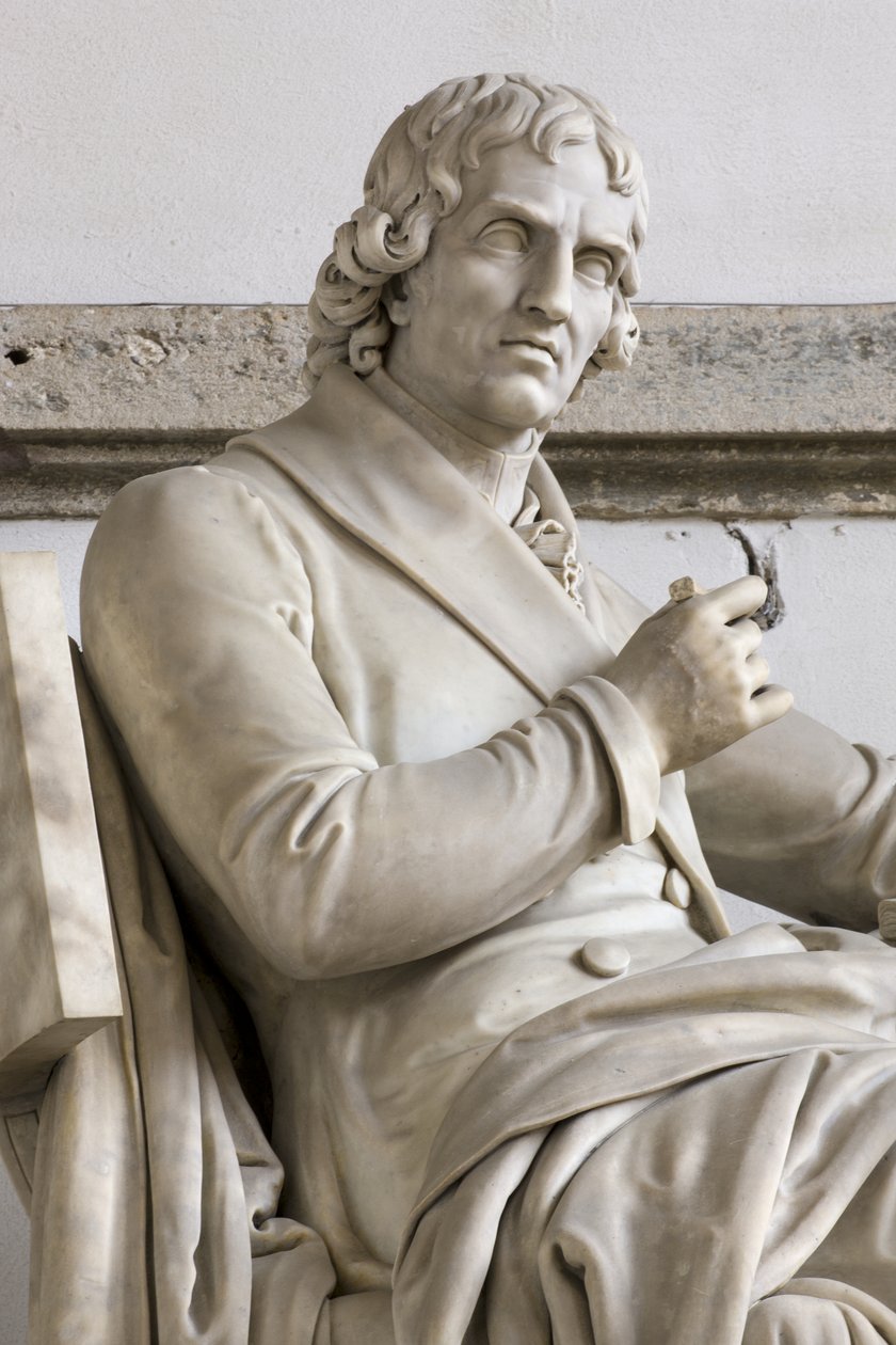 Statue av Giuseppe Parini av Gaetano Matteo Monti