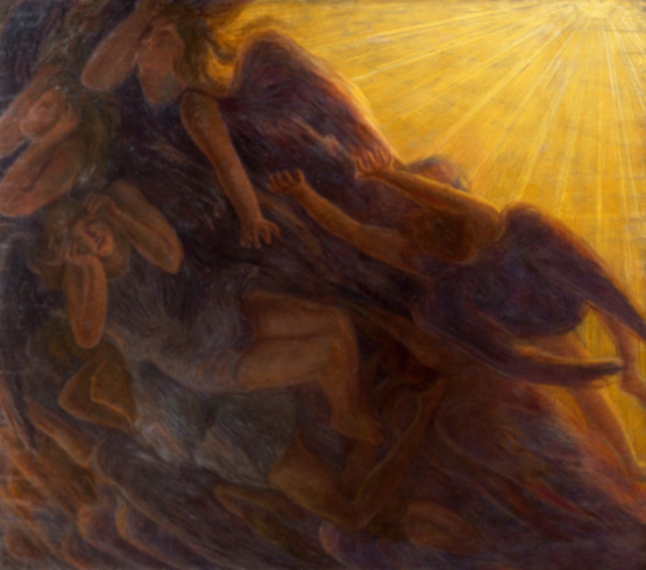 Englenes fall, triptyk av Gaetano Previati
