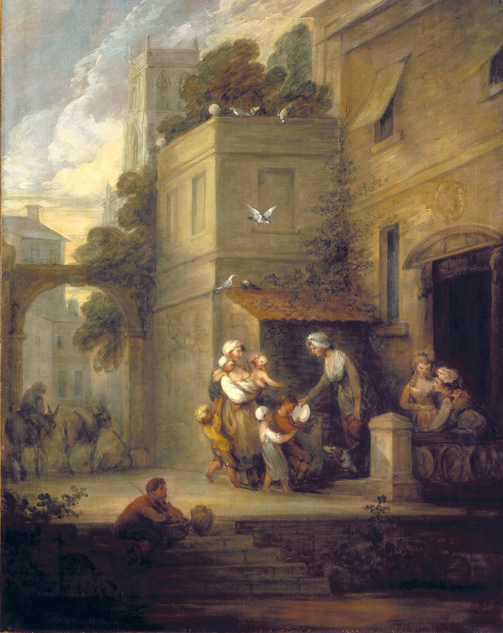 Charity Relieving Distress (olje på lerret) av Gainsborough Dupont