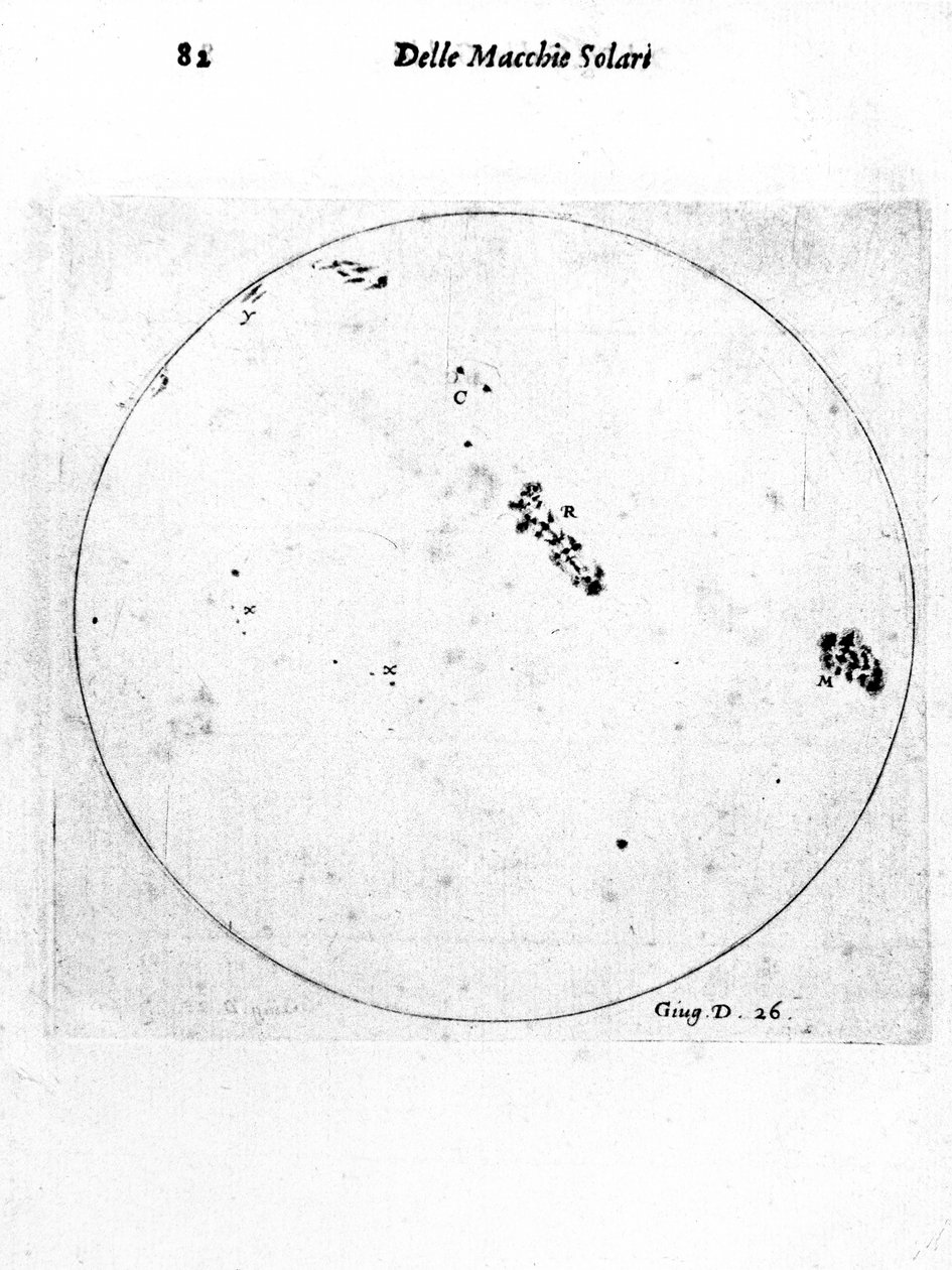 Galileos observasjon av solflekker, 1613 av Galileo Galilei