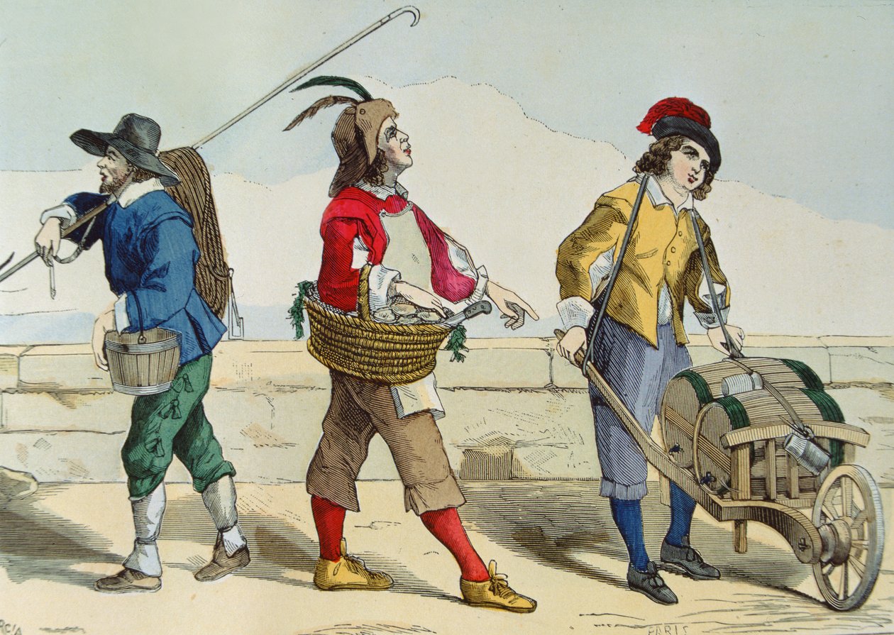 Brønnrenser, østersselger og eddikselger på Louis XIIIs tid (1601-43), fra 