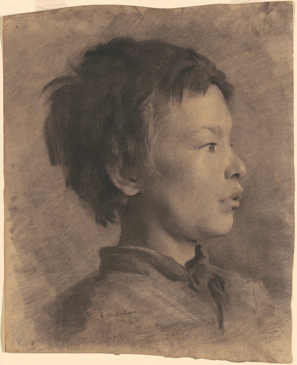 Hodet til en gutt av Gari Melchers