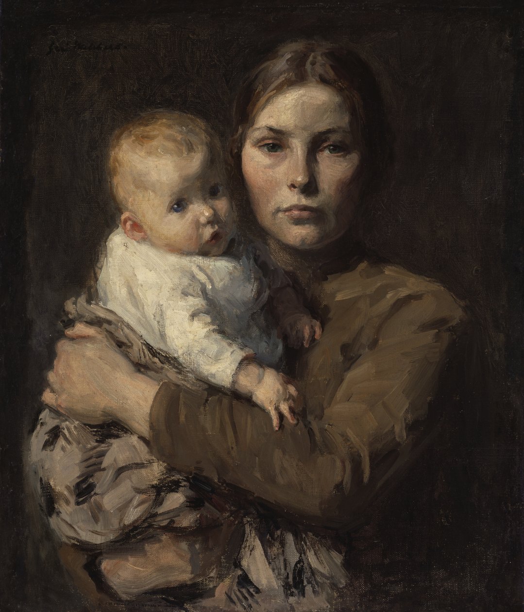 Mor og barn, ca. 1906 av Julius Garibaldi Melchers