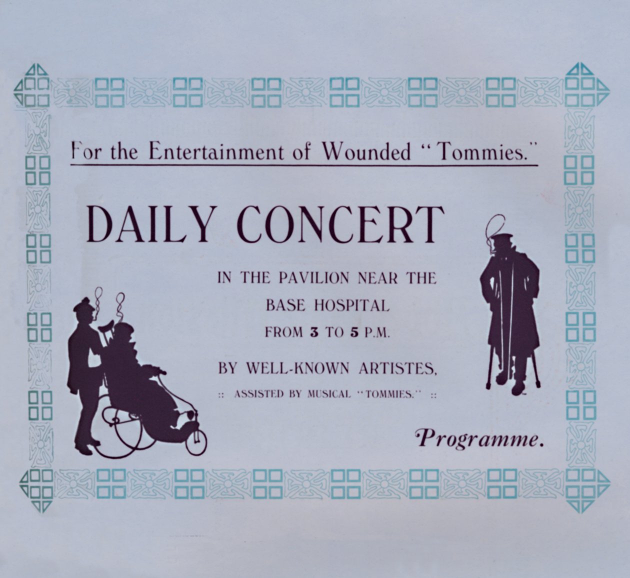Annonse for en konsert, 1917 av Garratt and Atkinson