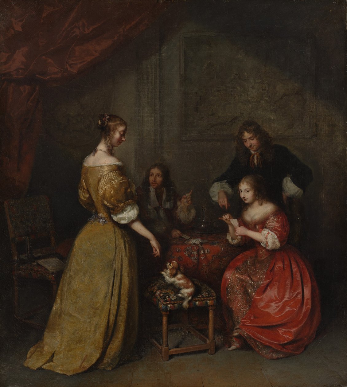 Kortfesten, ca. 1665. av Gaspar Netscher