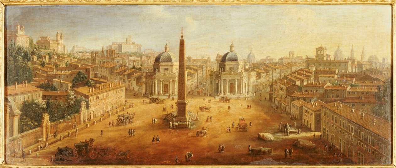 Piazza del Popolo, Roma av Gaspar van Wittel