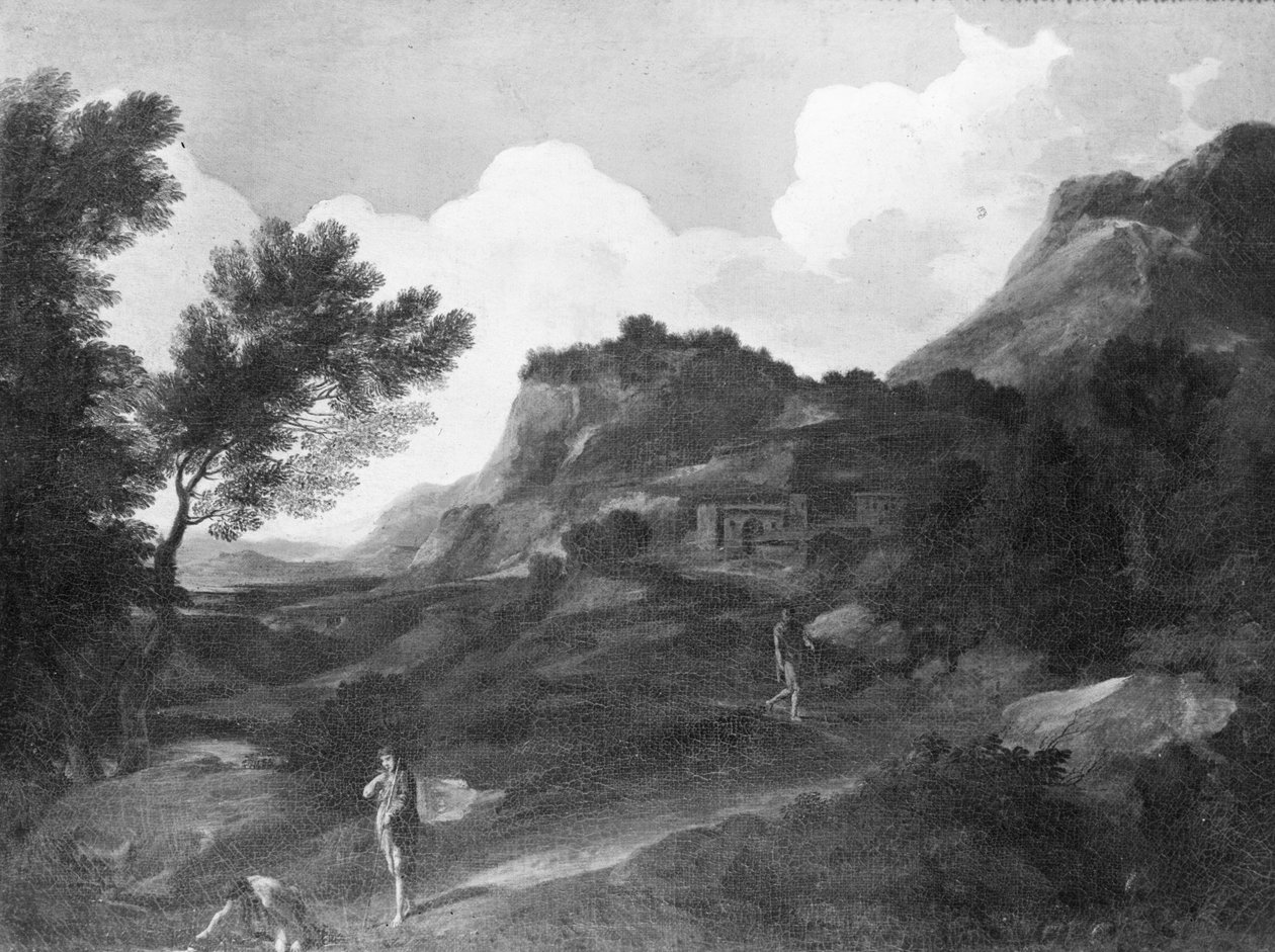 Fjellaktig landskap av Gaspard Poussin Dughet