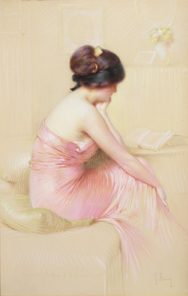 Meditasjon (pastell på papir) av Gaston Bouy